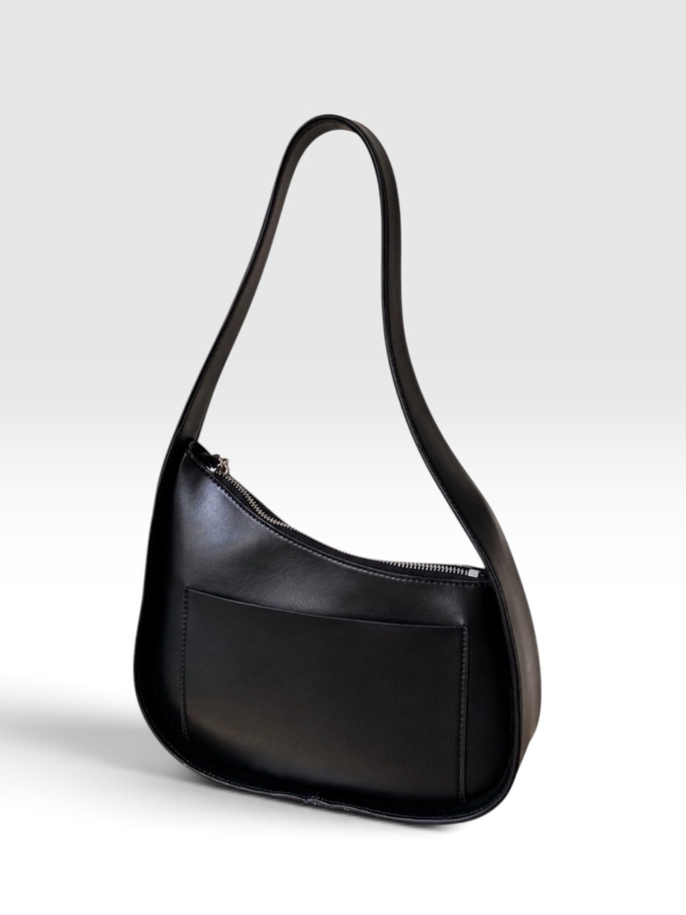 House of Harlow 1960 Black Crescent Baguette Shoulder Bag Minimalist Y2K